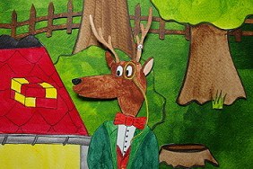 Dans sa maison un grand cerf