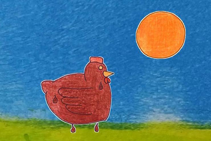 Une poule en chocolat