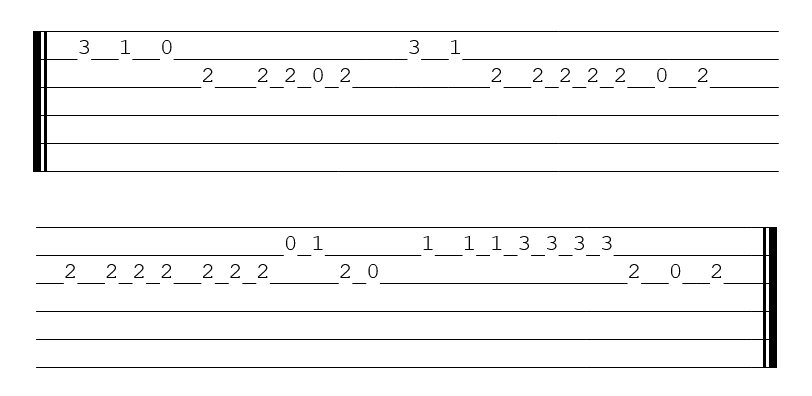 Tablature La ronde des dents de Lait